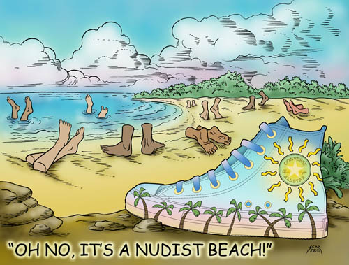 Oh no, it's a Nudist Beach! - Footlocker Prize